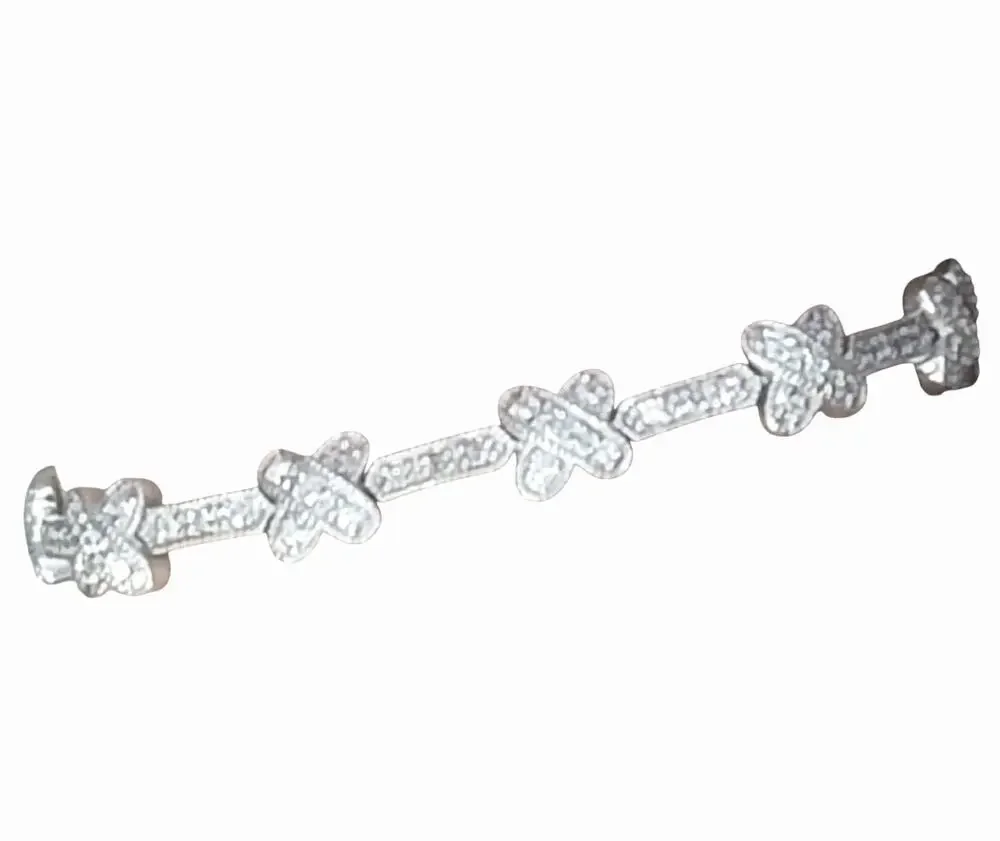 QVC Diamonique Sterling Silver CZ Pave Tennis Bracelet 7.25